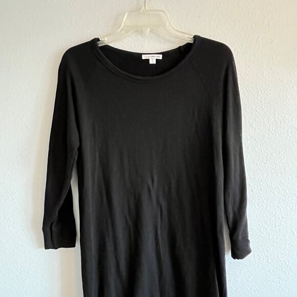James Perse Raglan Sweatshirt Dress Long Sleeve Size 3 Large Black - Picture 2 of 11
